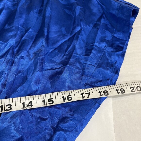 Shore Romper Womens S Blue Satin Floral Faux Wrap Flowy Tropical Vacation - Picture 6 of 12